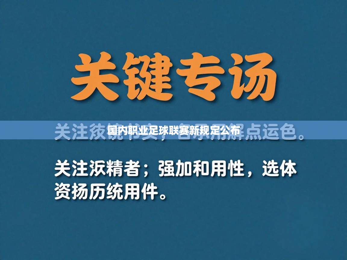 国内职业足球联赛新规定公布 第2张